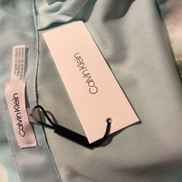 NWT Calvin Klein Floral Ruffled Chiffon Midi Skirt 10 - Picture 7 of 9